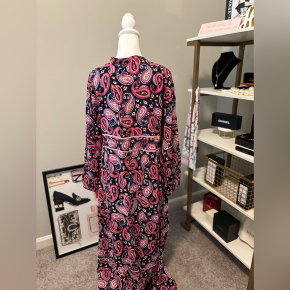 Anthropologie Kitsch & Pop Womens Paisley Maxi Dress Size Medium Button Front - Picture 7 of 8